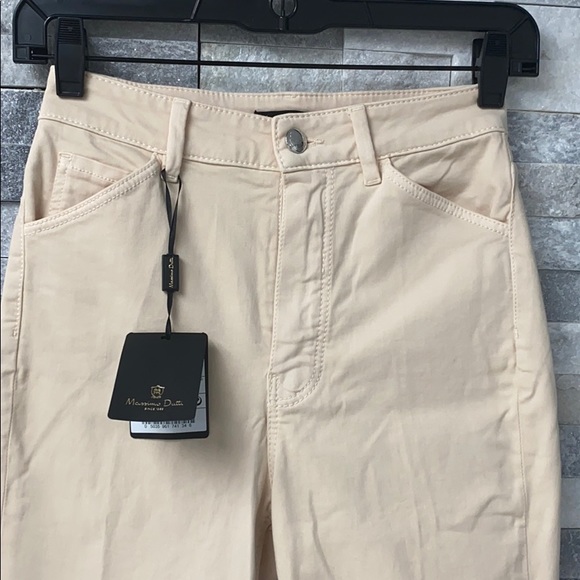 NWT Mossimo Dutti cream crop pants size 2 - Picture 4 of 6